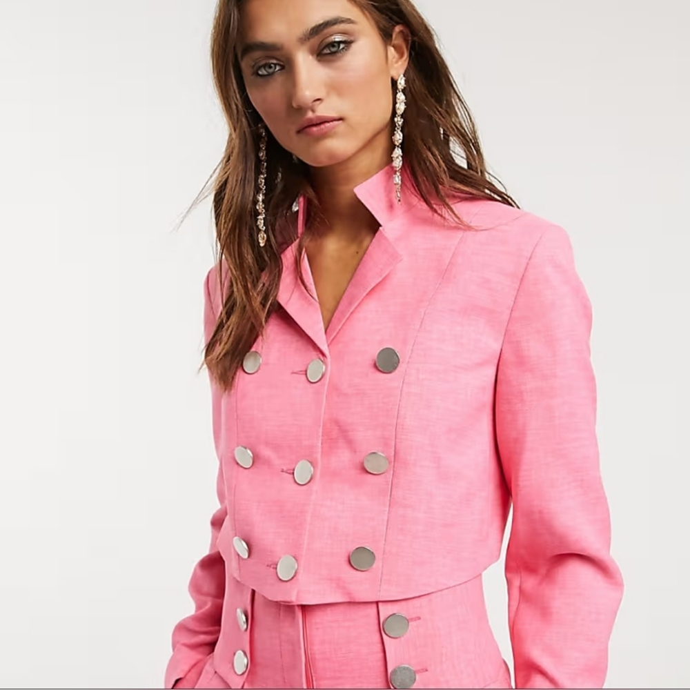 Topshop Flamingo Pink Crop Jacket NWT